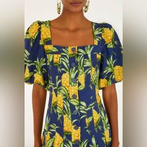 FARM RIO Pineapple Navy Mini Dress